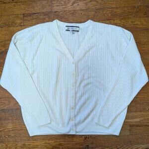Vintage 90s Crystal-Kobe cream cardigan XL